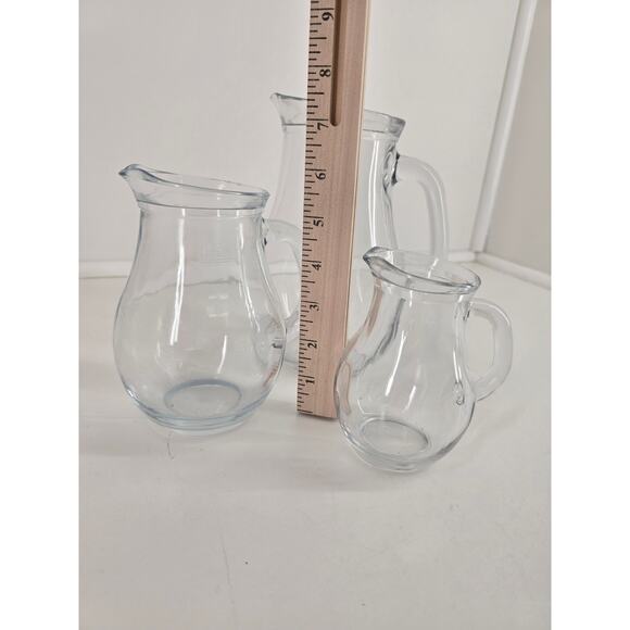 Arcoroc France Clear Glass Pitchers – Set of 3 – Beverage Servers - Picture 2 of 3